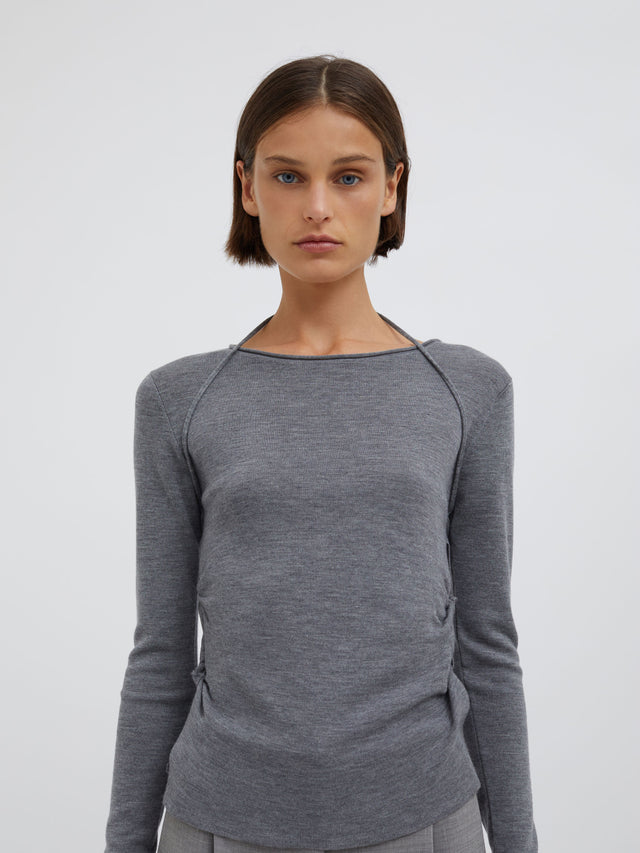 Open Twist Knitted Long Sleeve Top