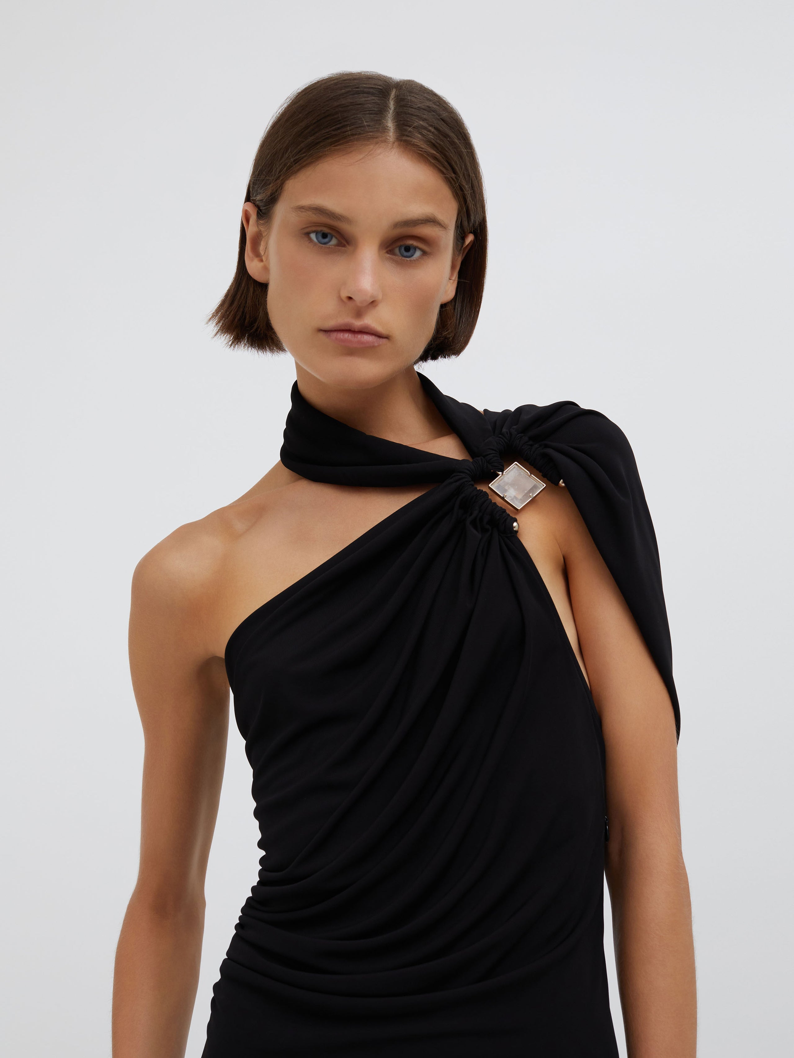 Bezel Quartz Halter Dress