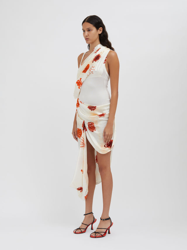Cyanotype Heirloom Draped Dress
