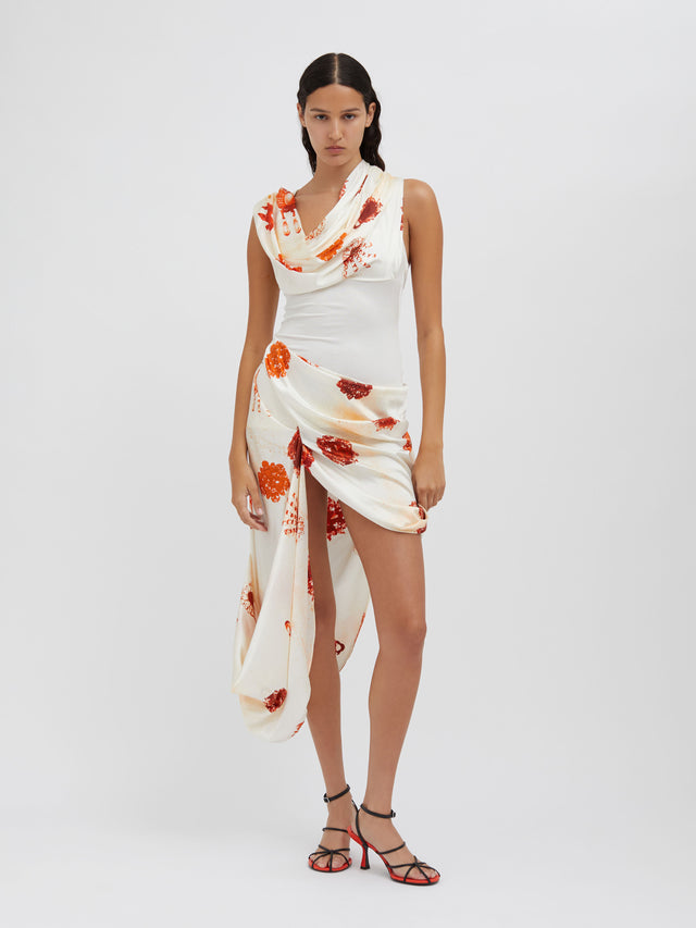 Cyanotype Heirloom Draped Dress