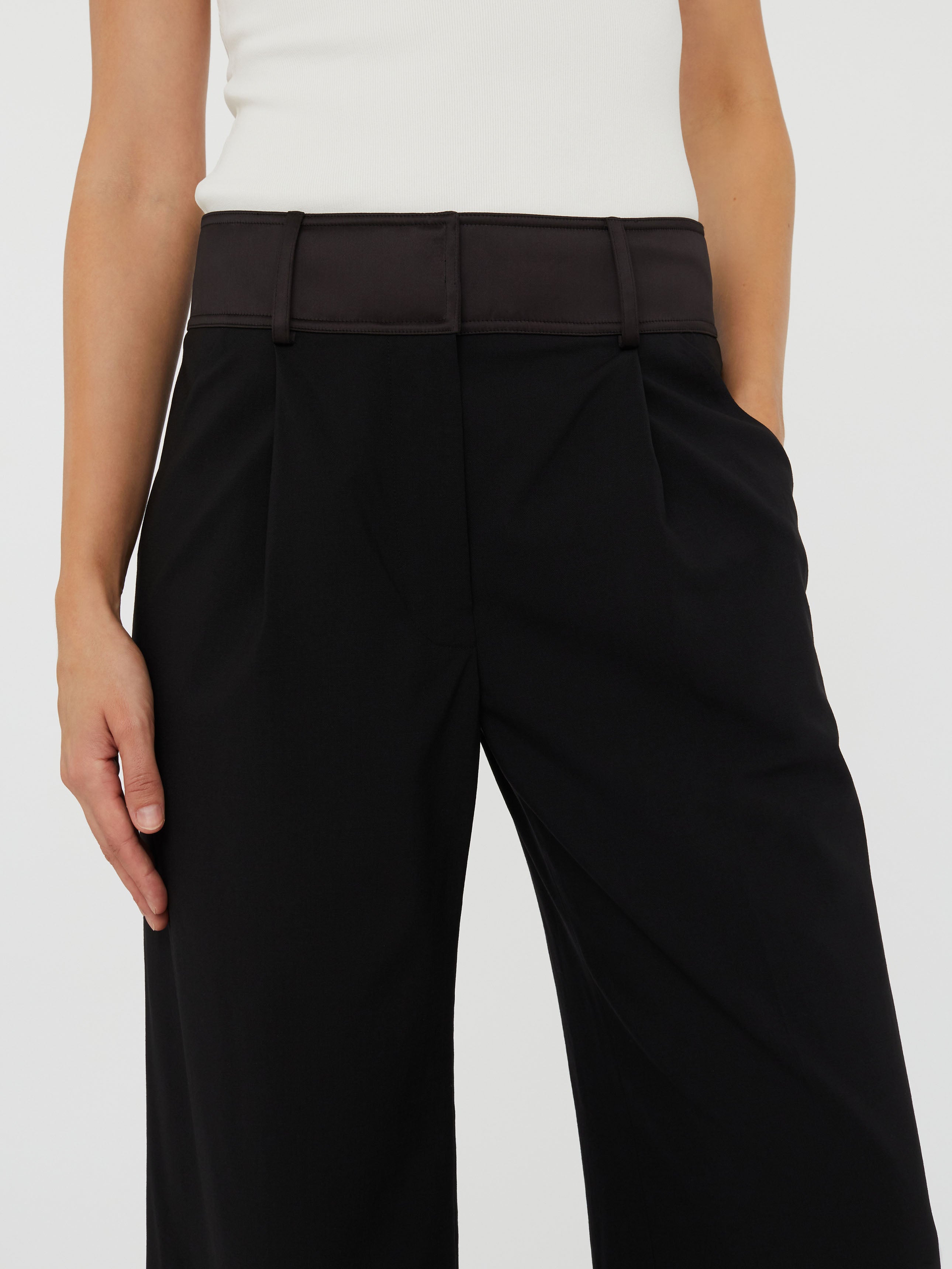 Satin Waist Tailored Trouser