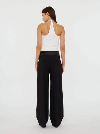 Satin Waist Tailored Trouser