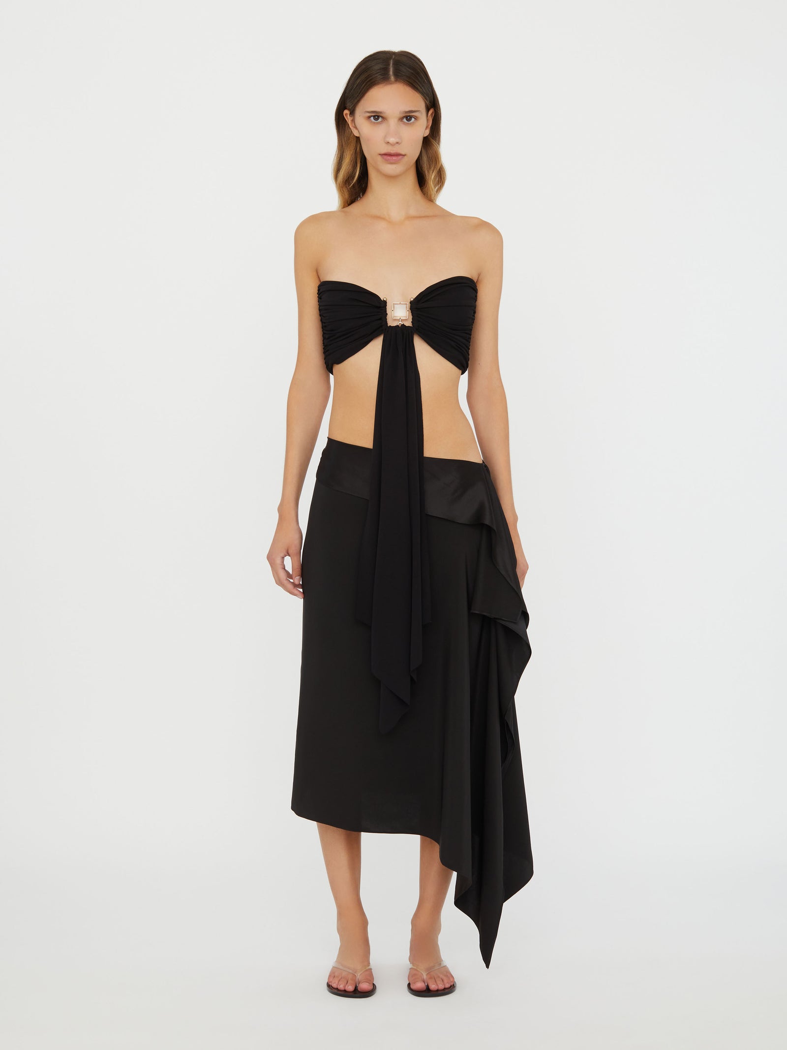 Crosscut Floating Silk Skirt