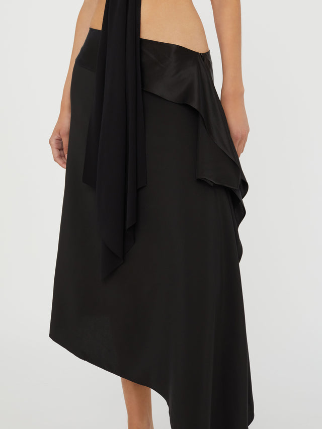 Crosscut Floating Silk Skirt