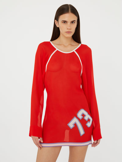 Varsity Raglan Silk Tunic