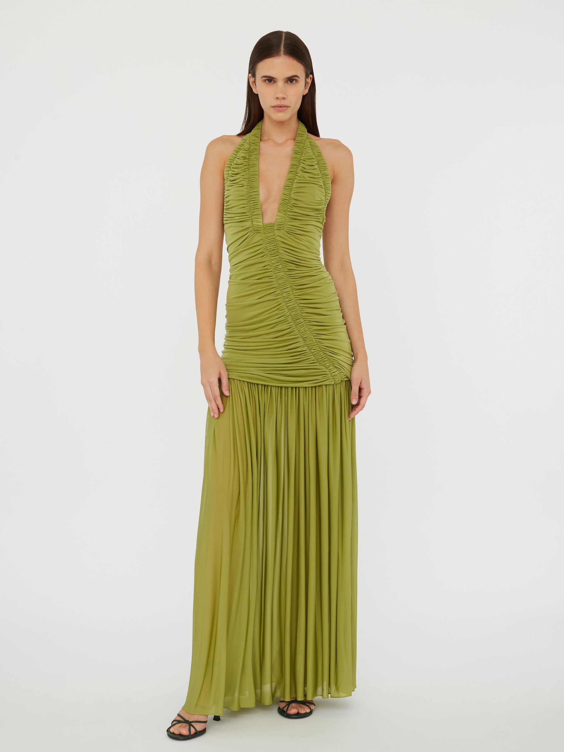 Christopher Esber | Orion Gown Green Olive