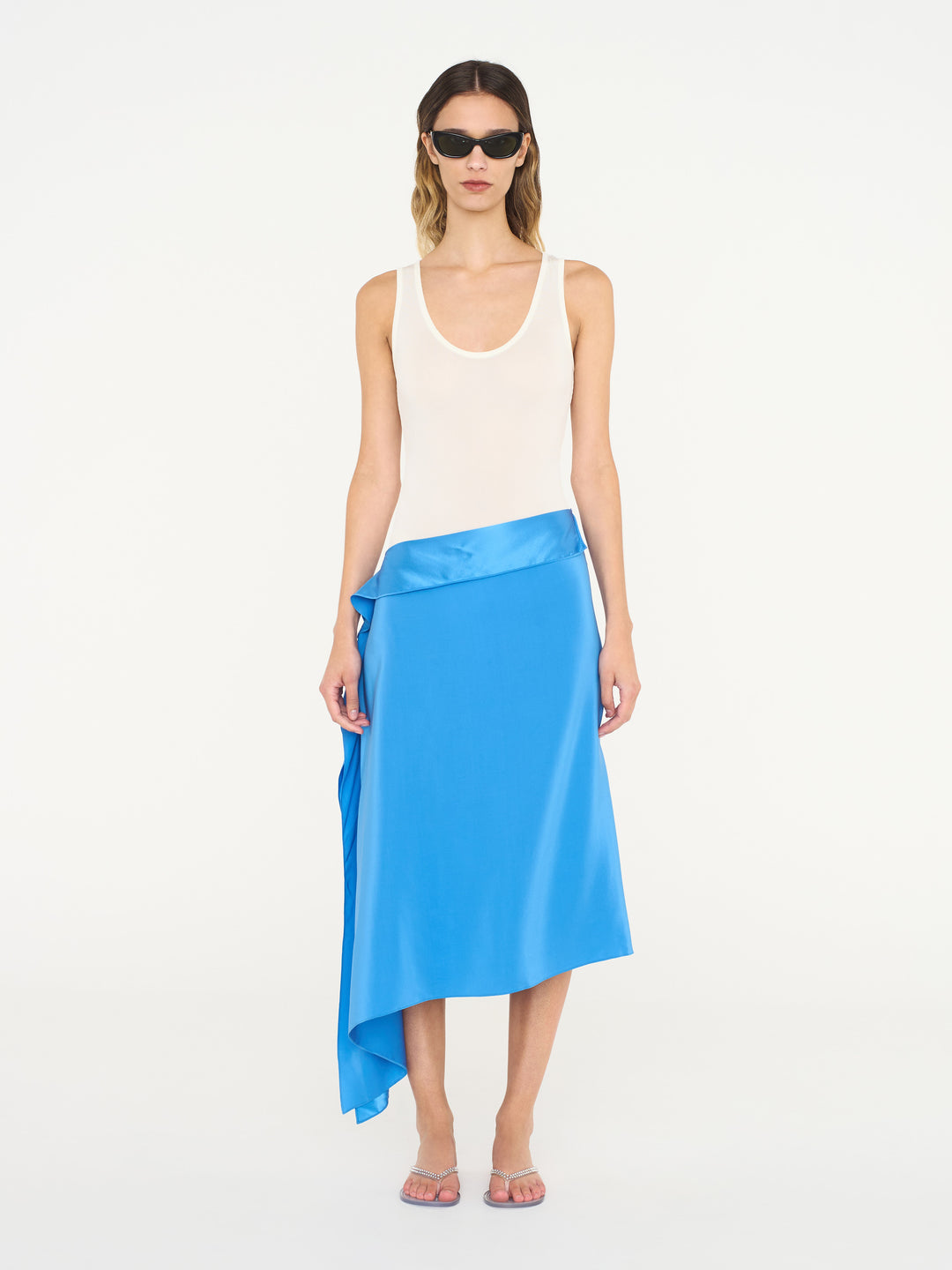 Crosscut Floating Silk Skirt