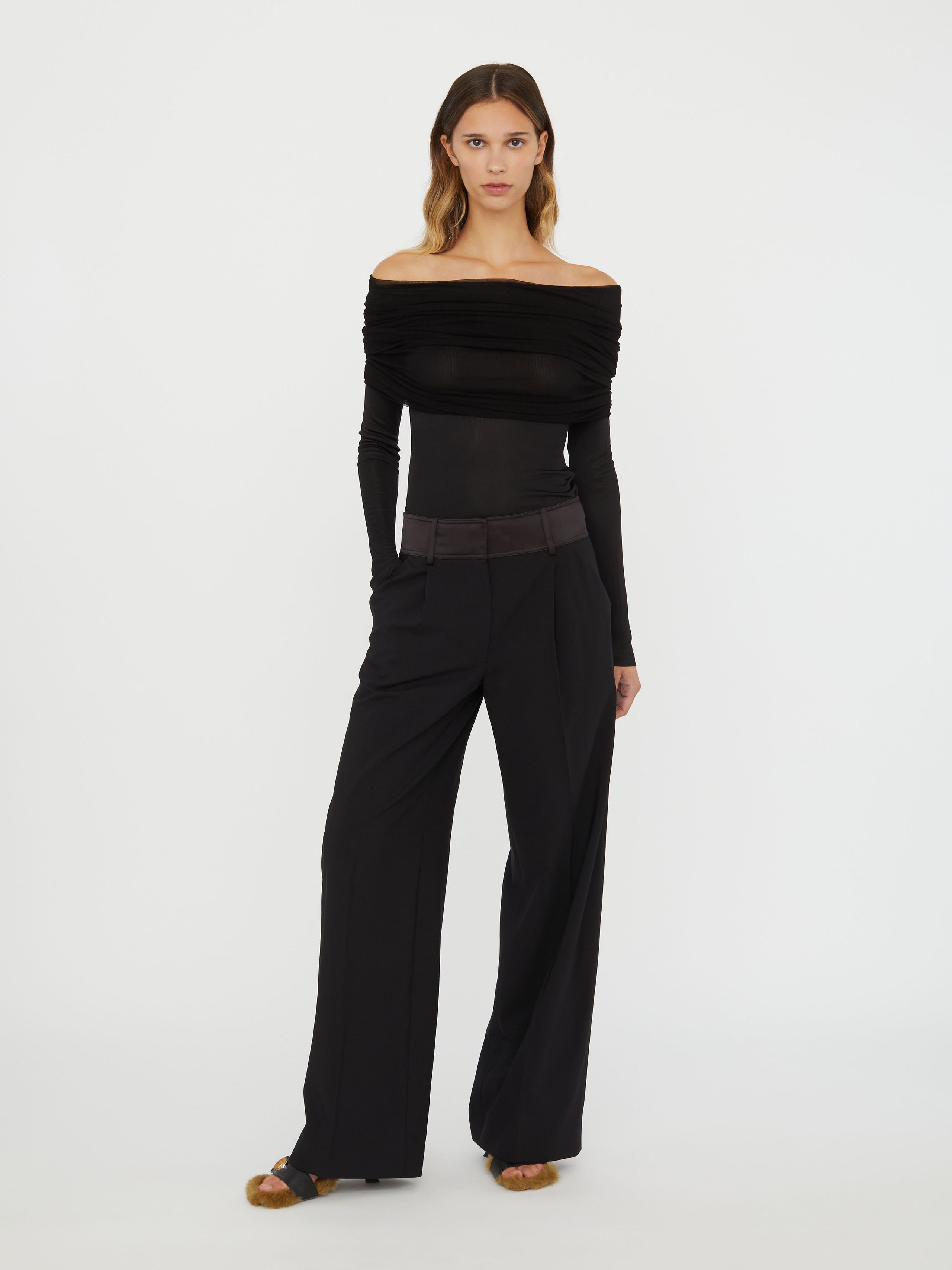 Satin Waist Tailored Trouser