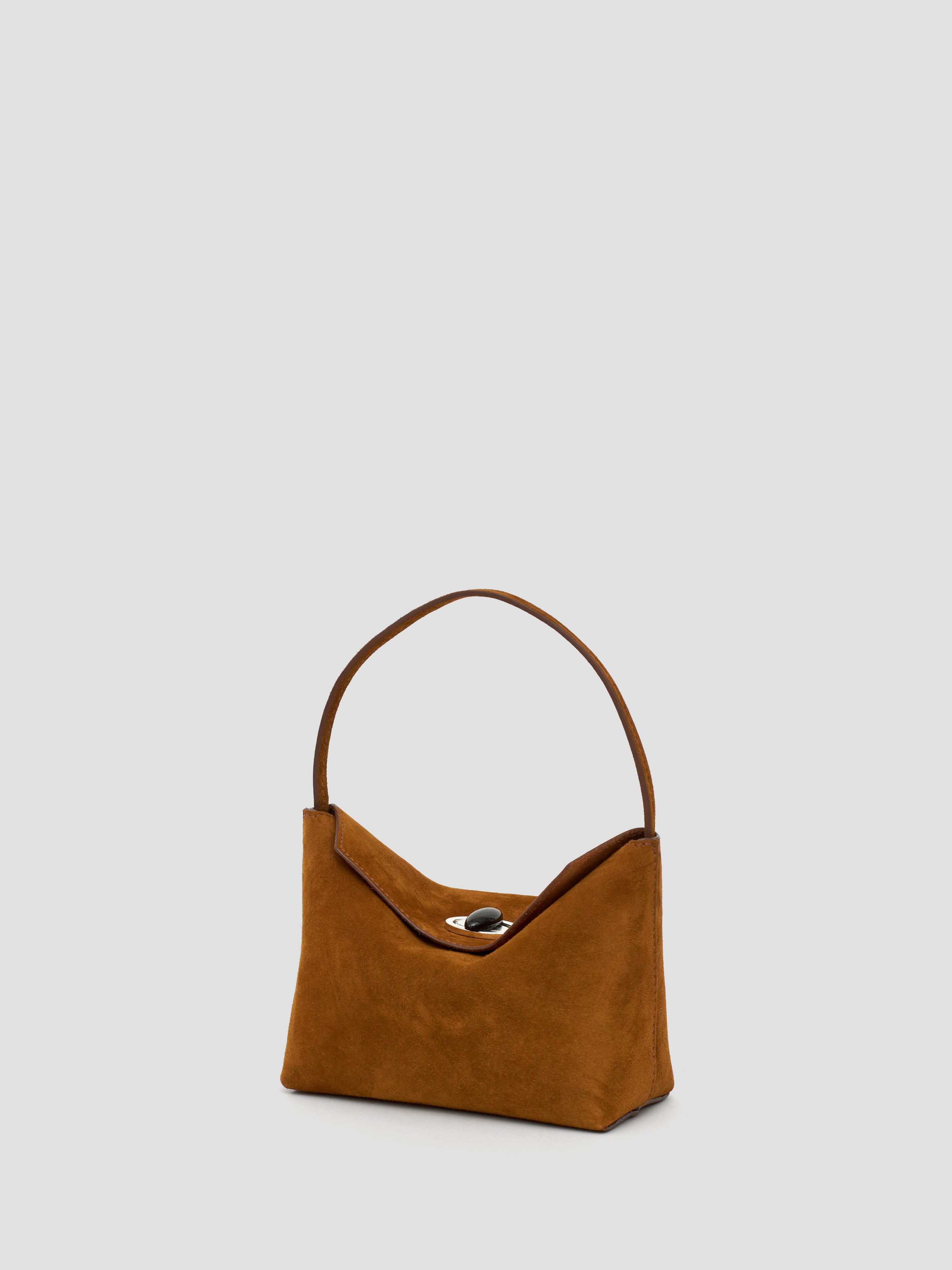 Turnlock Suede Mini Shoulder Bag