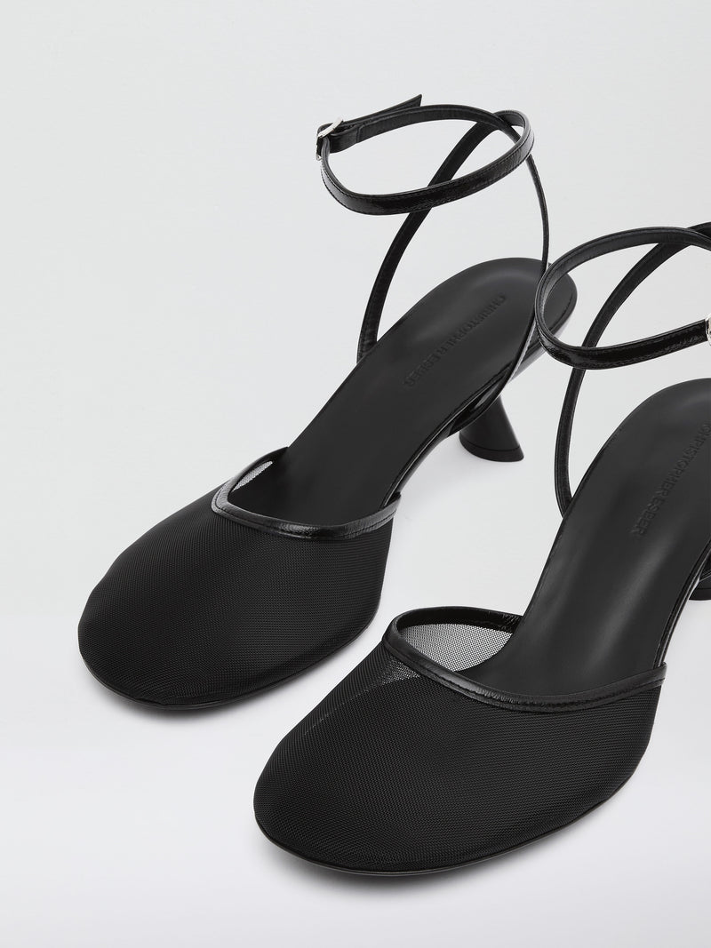 Sheer Mesh Mary Jane Heel - Image 3