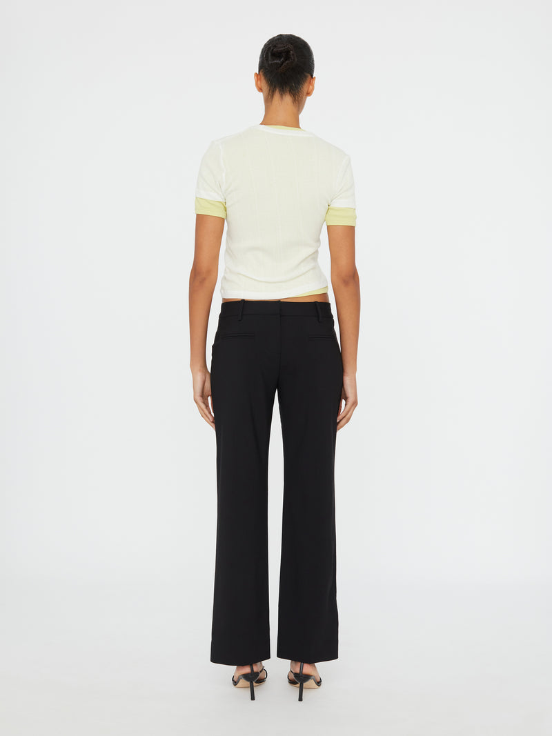 Sheer Ribbed Overlay Loophole Tee - Image 5