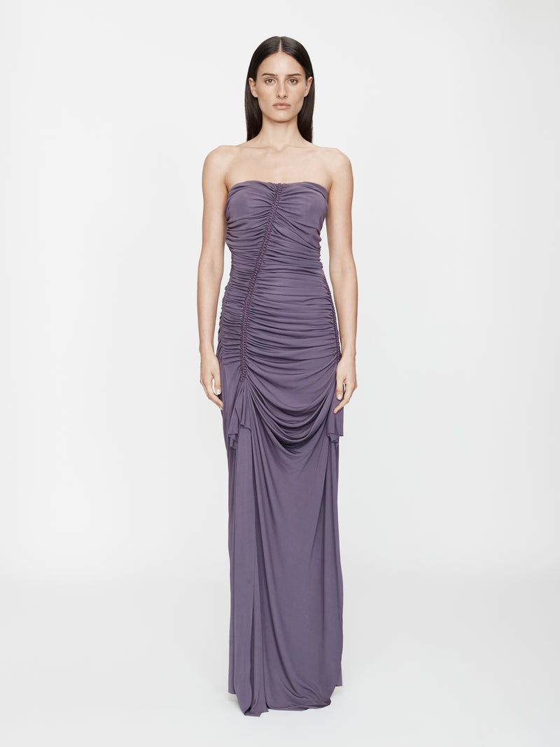 Shibari Jersey Ruche Strapless Dress - Image 3