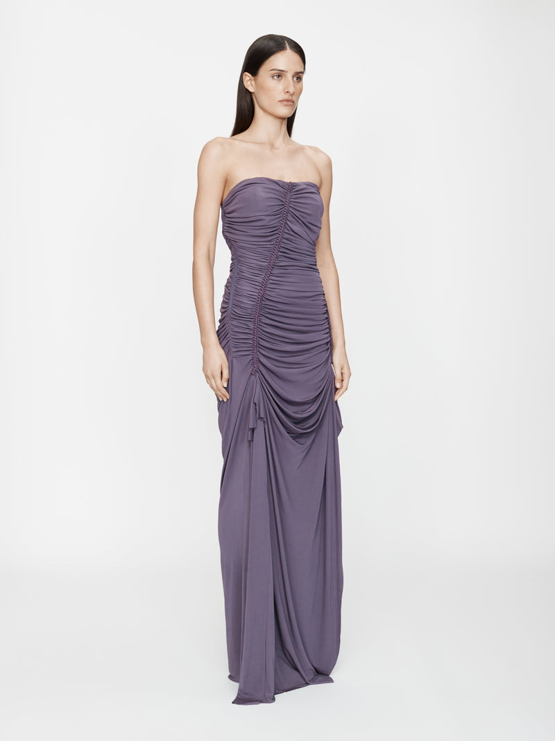 Shibari Jersey Ruche Strapless Dress - Image 4