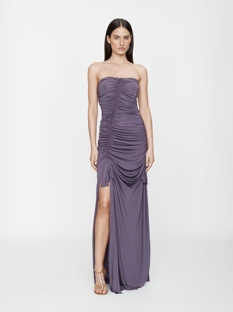 Shibari Jersey Ruche Strapless Dress - Image 1