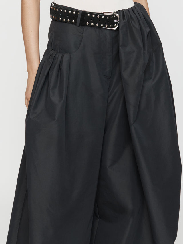 Cocoon Belted Taffeta Trouser