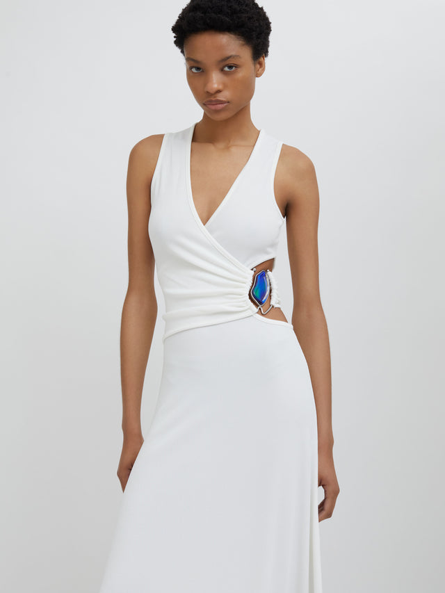 Moodstone Overlap Tank Dress