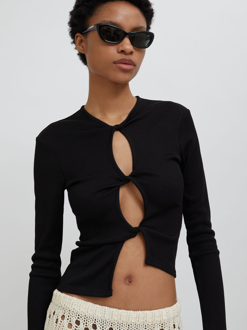 Open Twist Long Sleeve Top - Image 5
