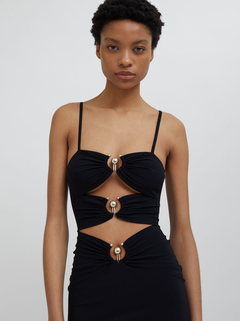christopher esber pierced orbit mini dress Pierced Orbit minidress in black - Christopher Esber