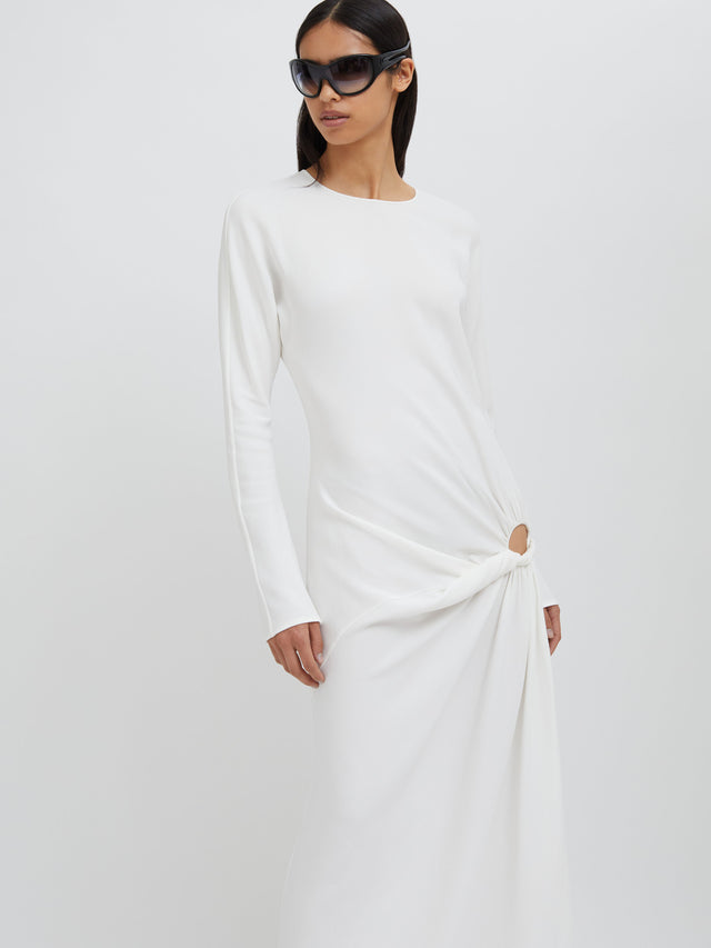 Ruched Twisted Long Sleeve Dress