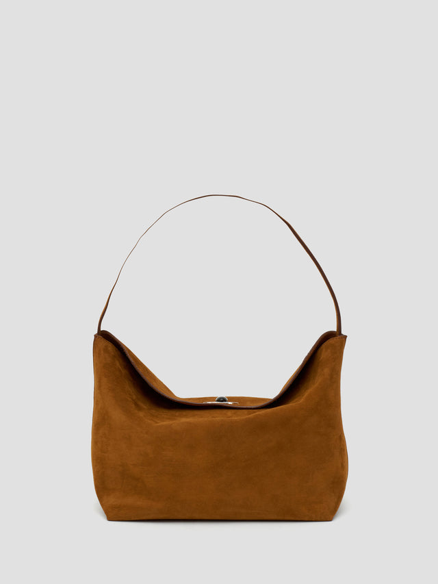 Turnlock Suede Shoulder Bag