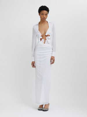 Christopher Esber | Venus Plunge Shirt Dress White