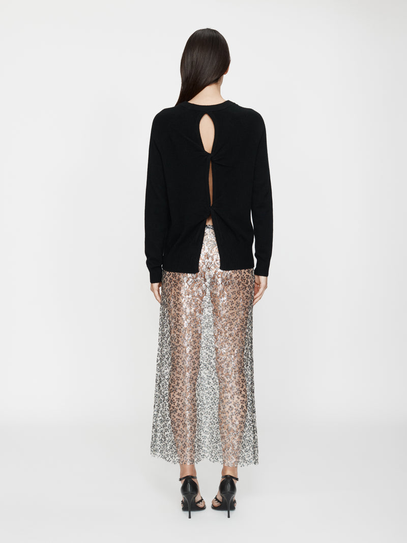 Sequined Lace Column Skirt - Image 4