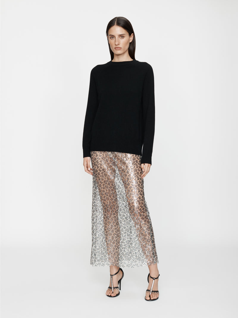Sequined Lace Column Skirt - Image 2