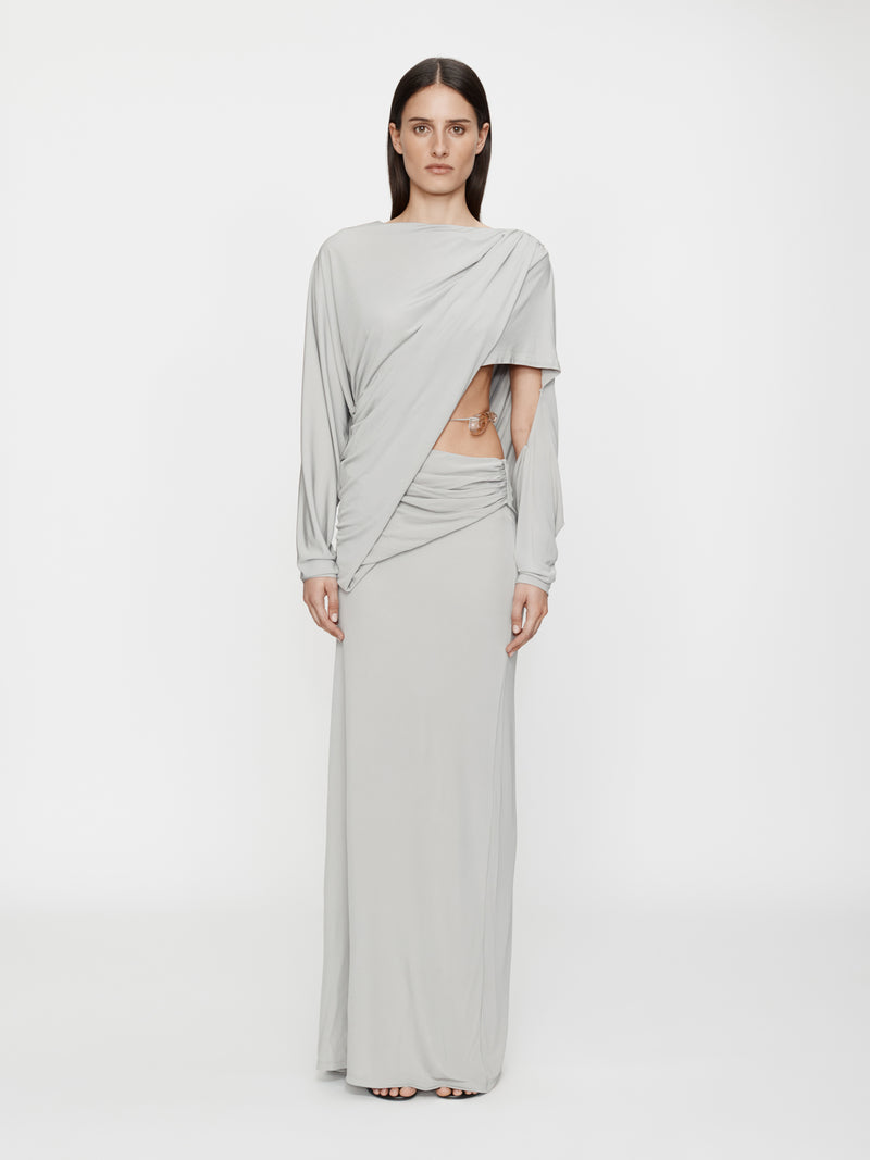 Encased Nature Resin Draped Jersey Dress - Image 1
