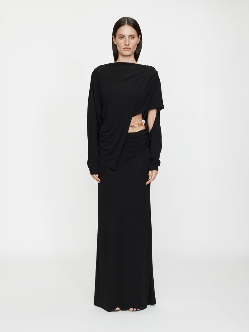 Encased Nature Resin Draped Jersey Dress - Image 5