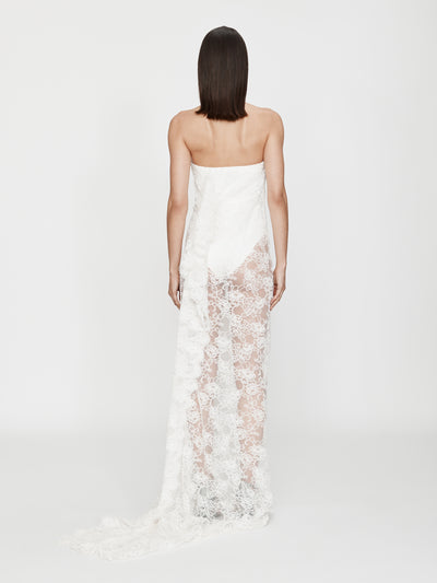 Floating Lace Strapless Gown