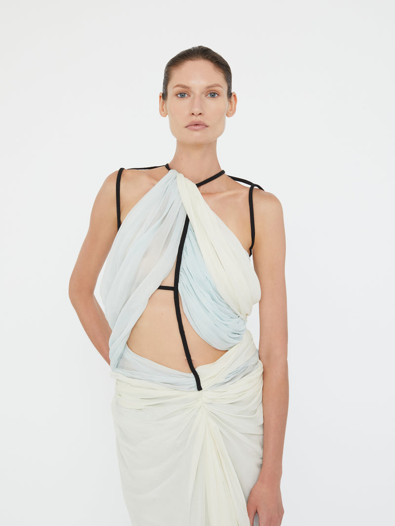 Latticed Lace Drape Torrent Dress - Image 4