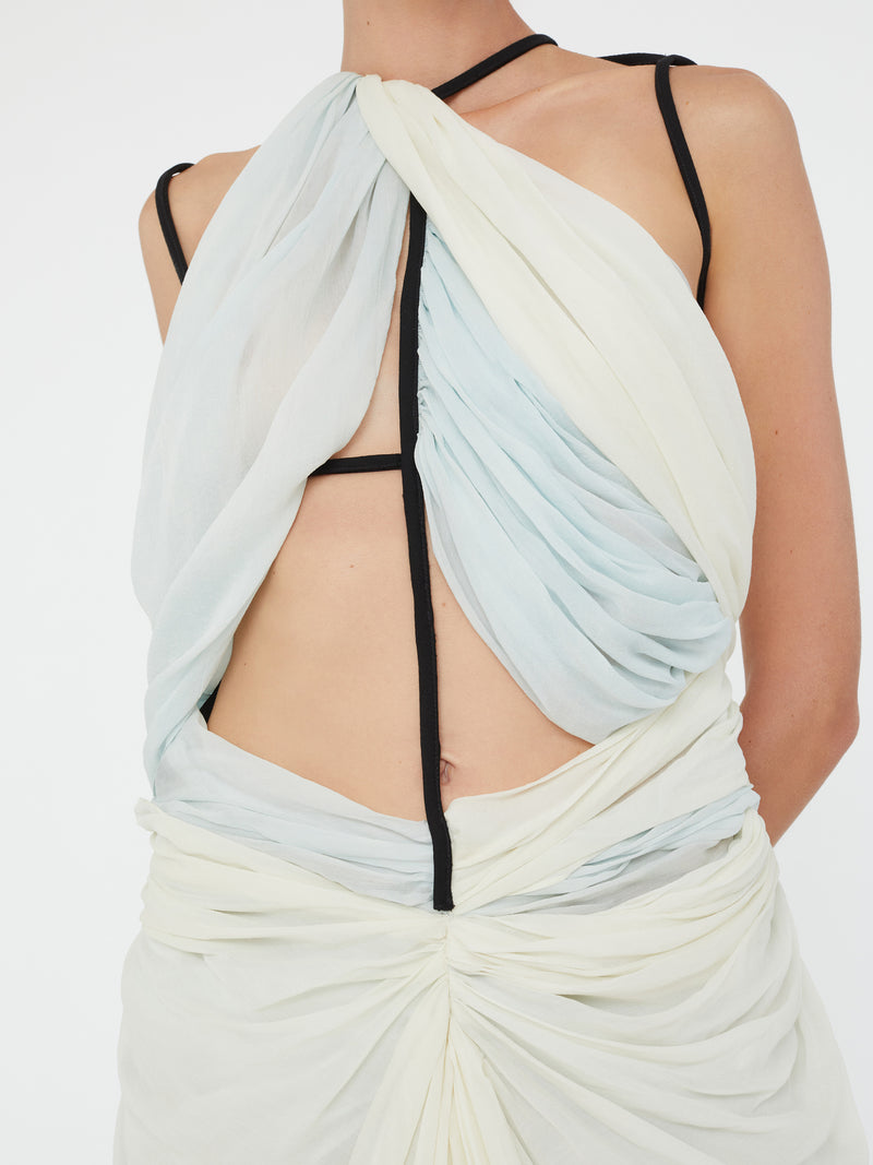 Latticed Lace Drape Torrent Dress - Image 5