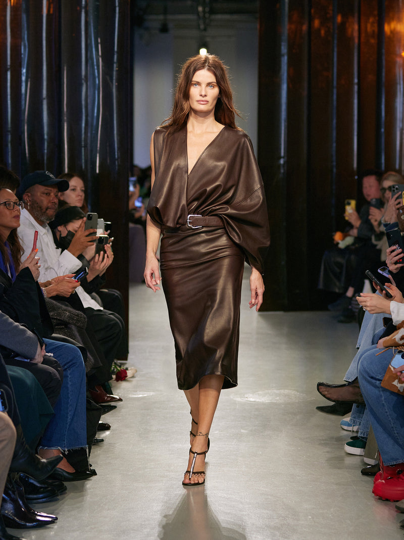 Swaddled Belted Leather Dress - Image 2