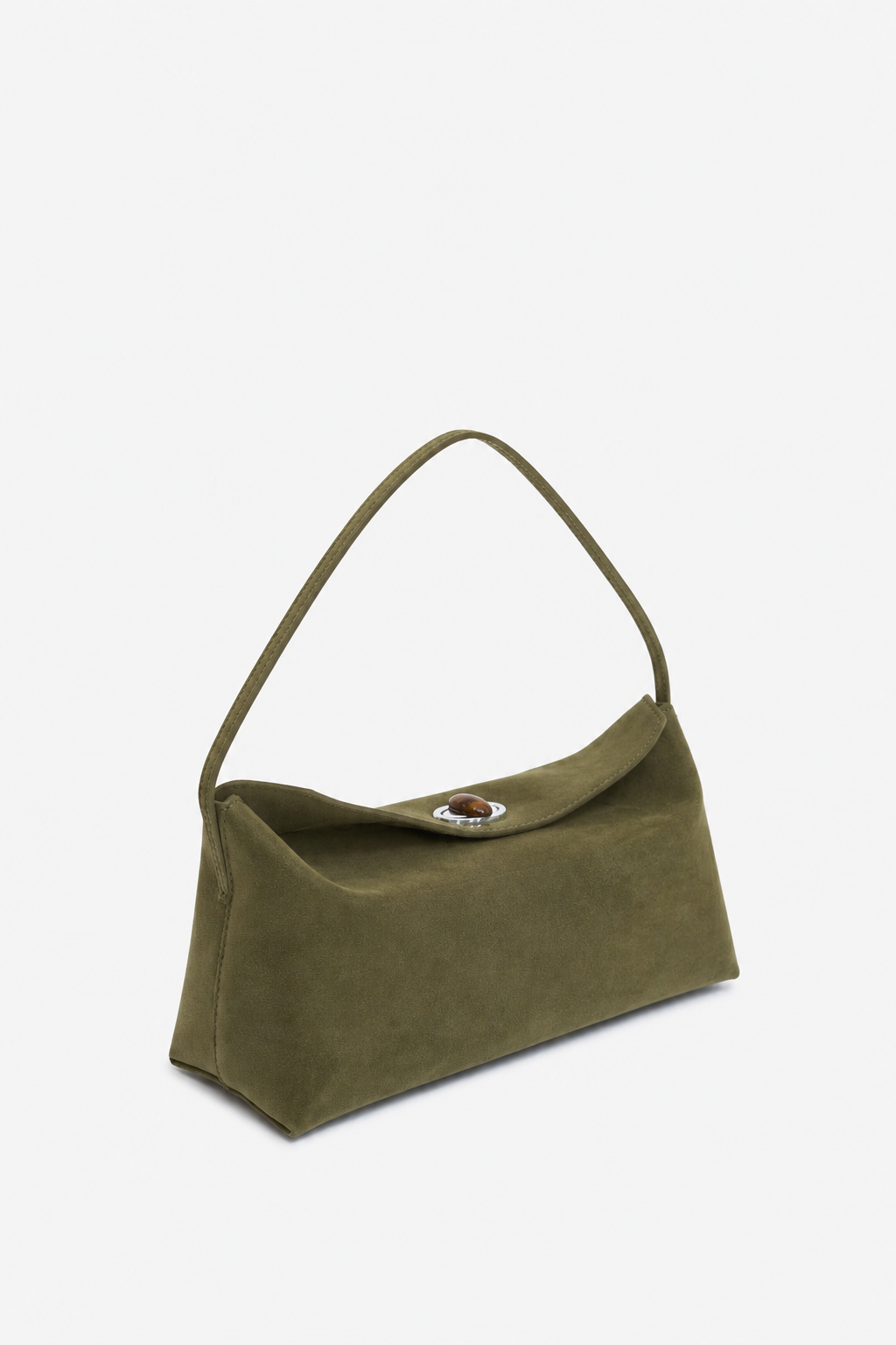 Doba Quartz Turnlock Suede Shoulder Bag