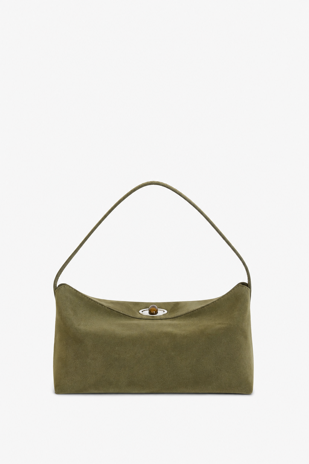 Doba Quartz Turnlock Suede Shoulder Bag
