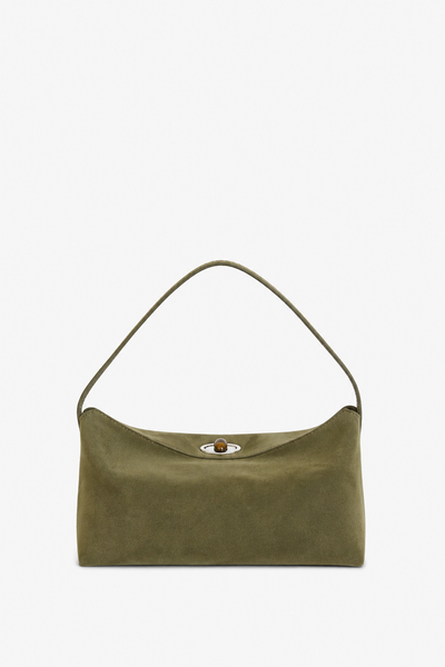 Doba Quartz Turnlock Suede Shoulder Bag