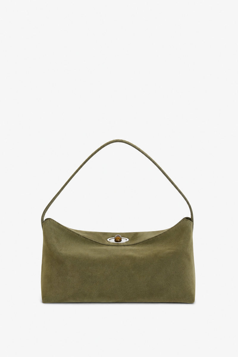Doba Quartz Turnlock Suede Shoulder Bag - Image 1
