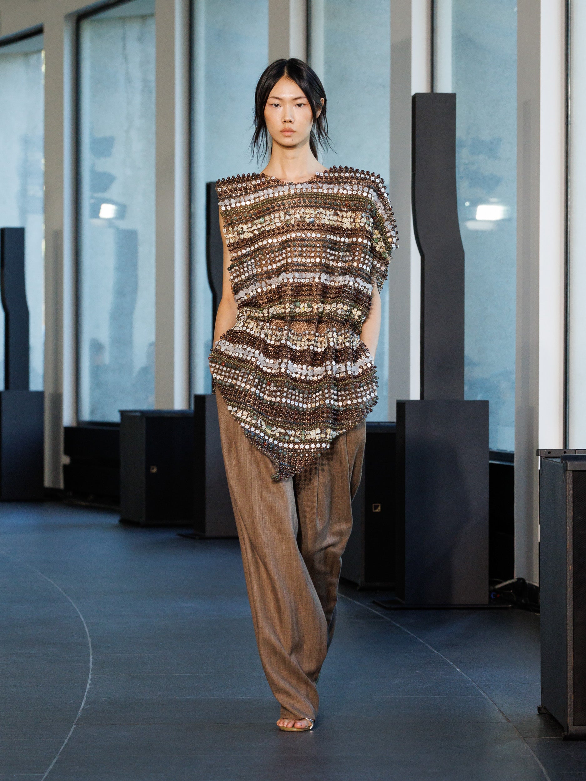 Syreni Stone Shell Chain Mail Dress