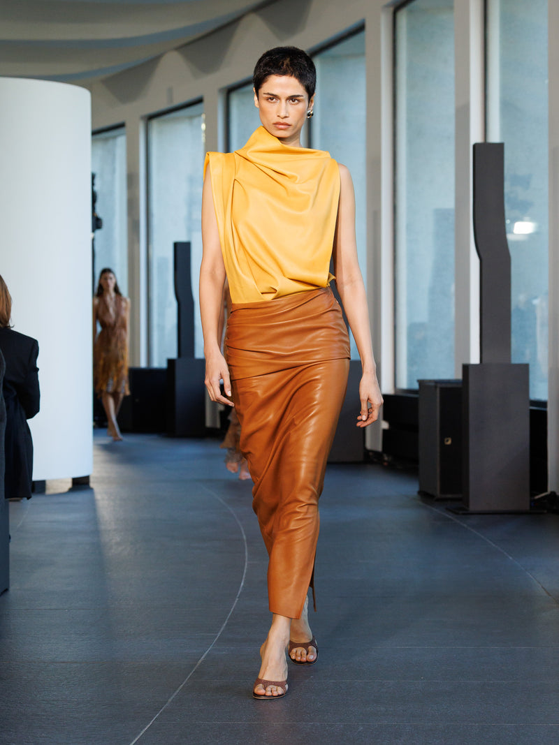Drop Leather Tee Dress - Image 1