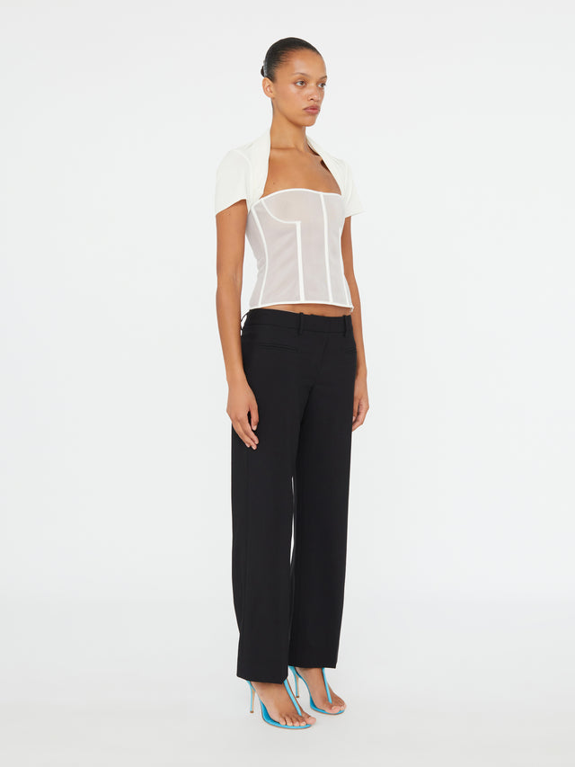 Coiled Jersey Corseted Tee