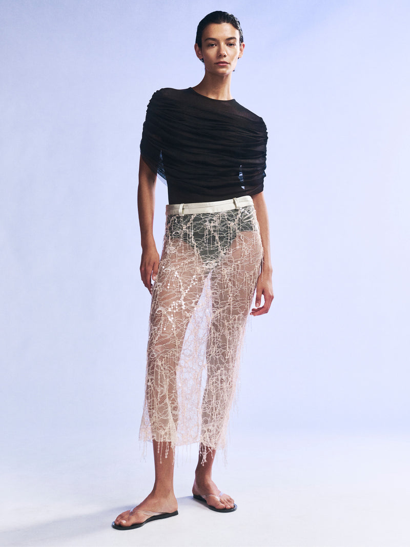 Beaded Ivy Lace Skirt