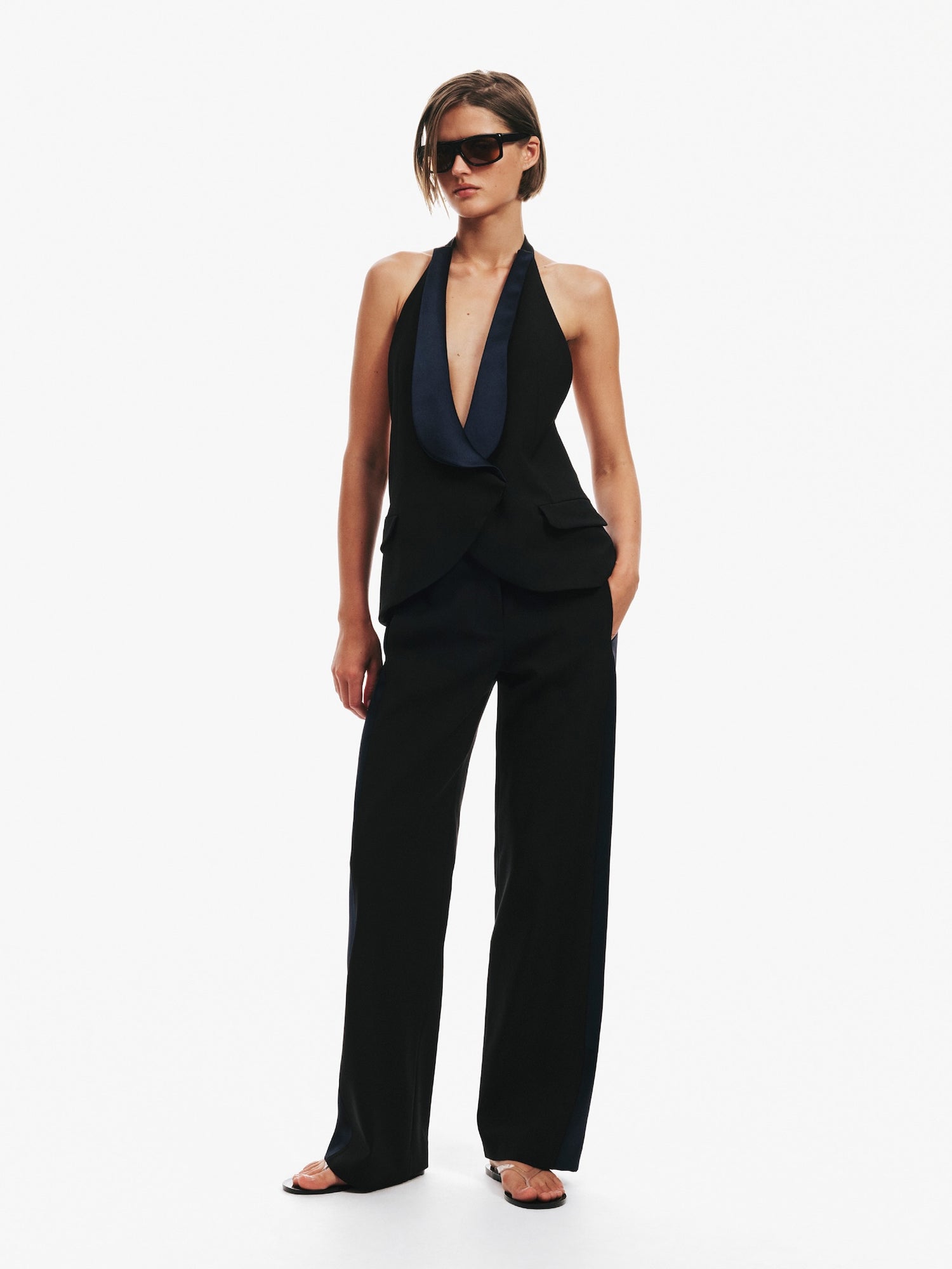 Tuxedo Contrast Wool Trouser