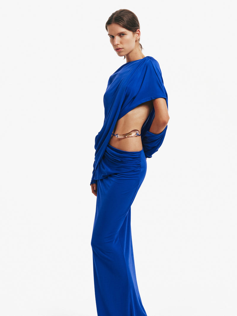 Encased Nature Resin Draped Jersey Dress - Image 1