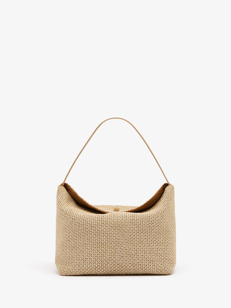 Turnlock Raffia Shoulder Bag - Image 1