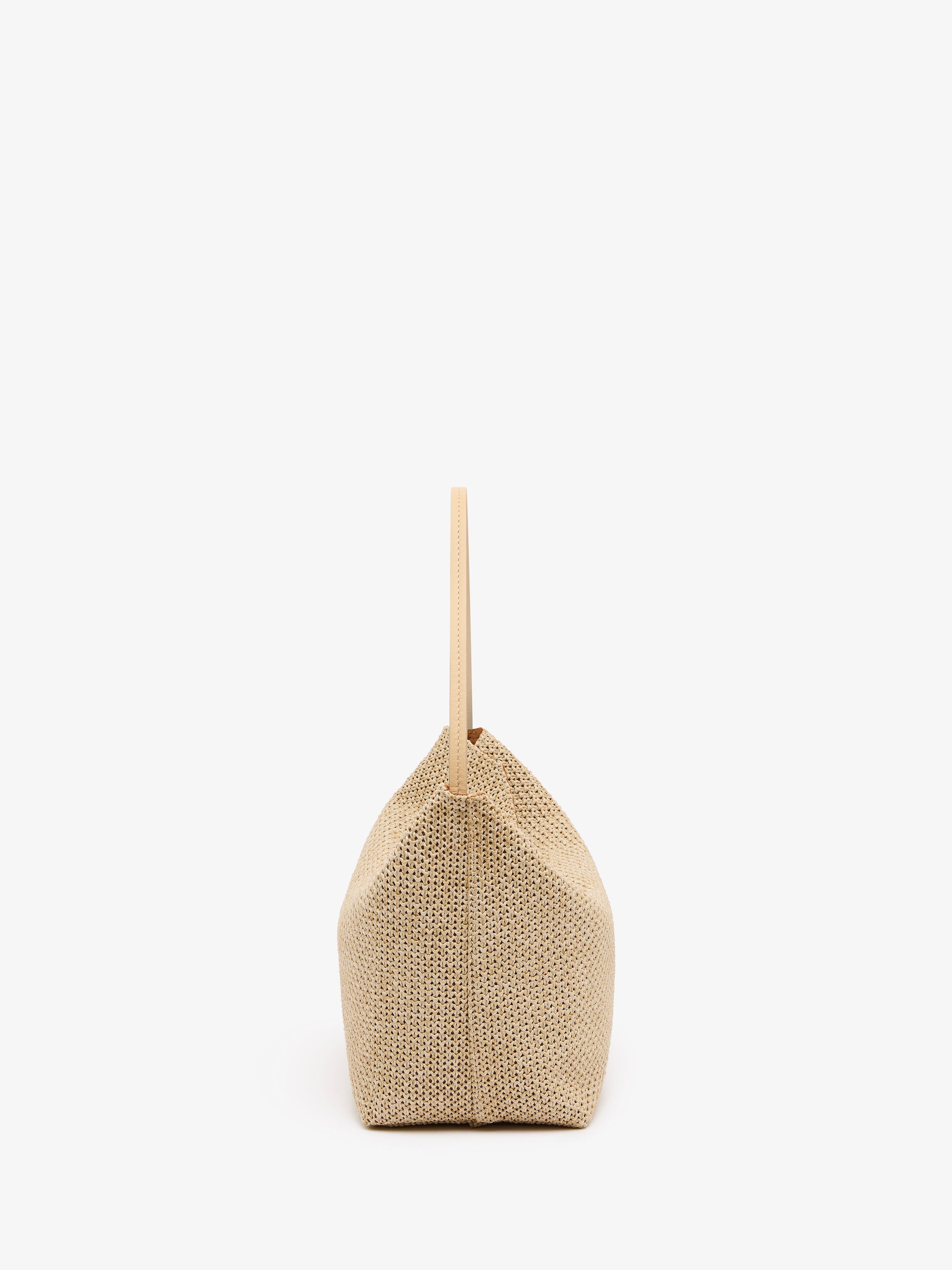 Turnlock Raffia Shoulder Bag