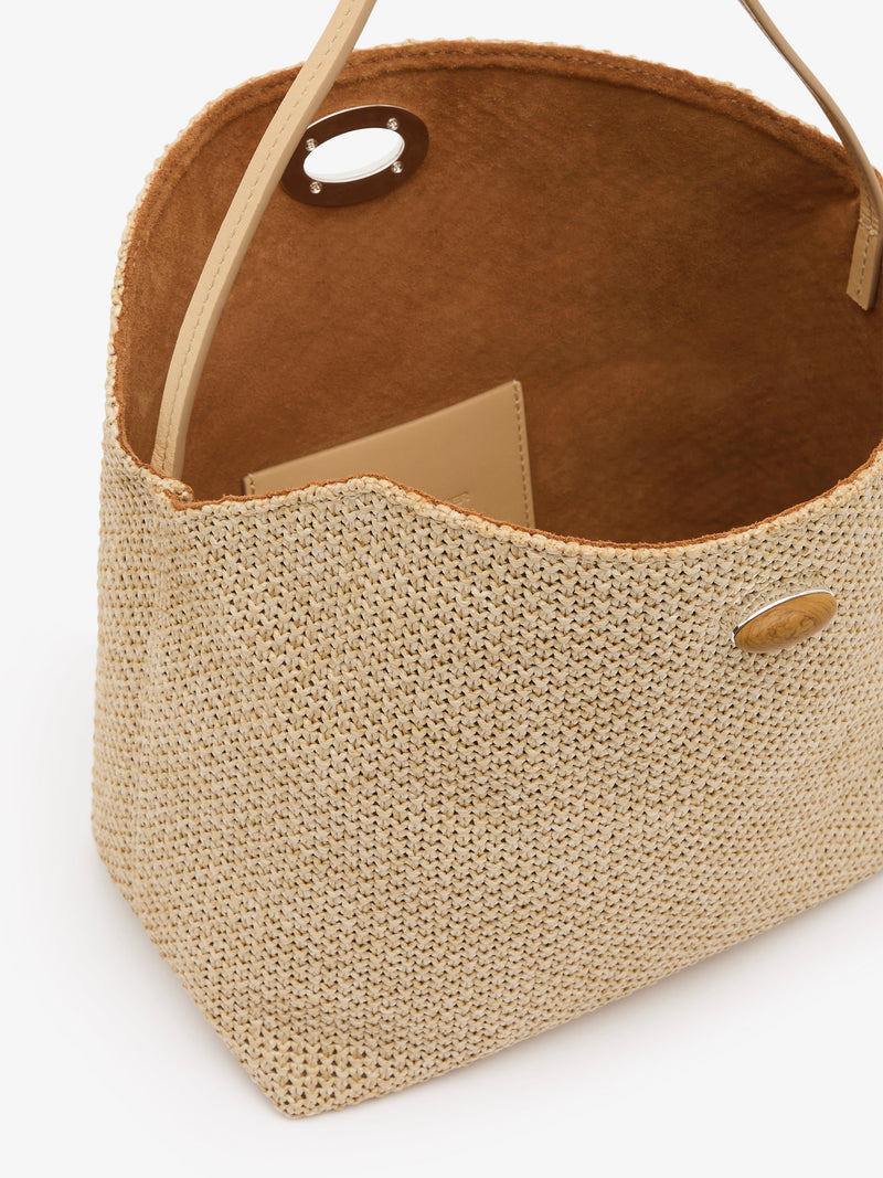 Turnlock Raffia Shoulder Bag - Image 3