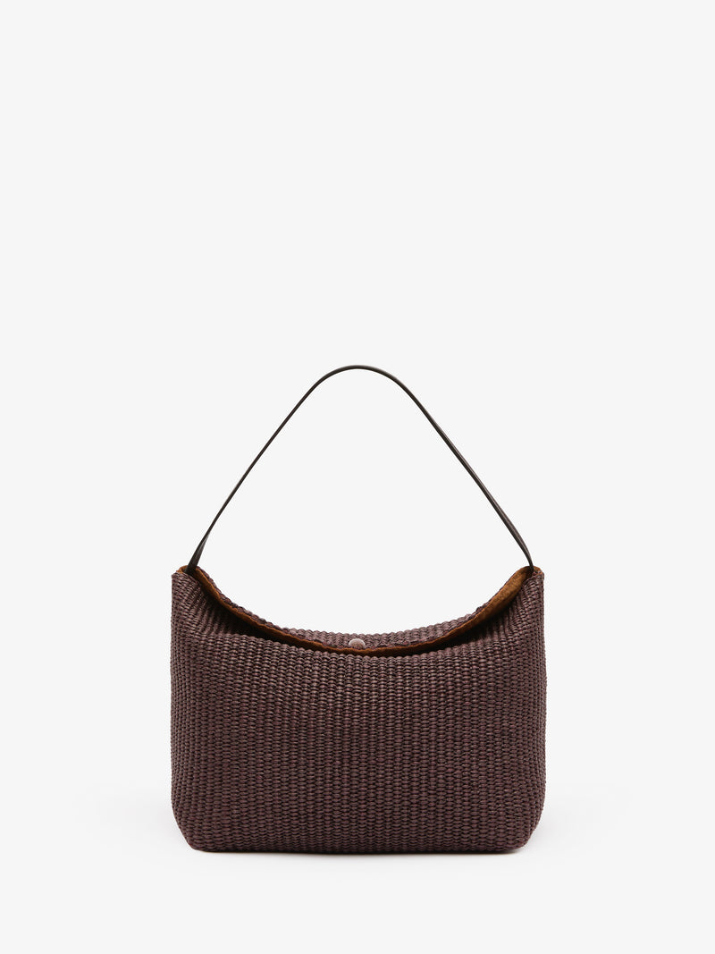 Turnlock Raffia Shoulder Bag - Image 1