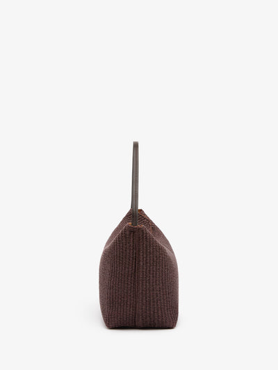 Turnlock Raffia Shoulder Bag