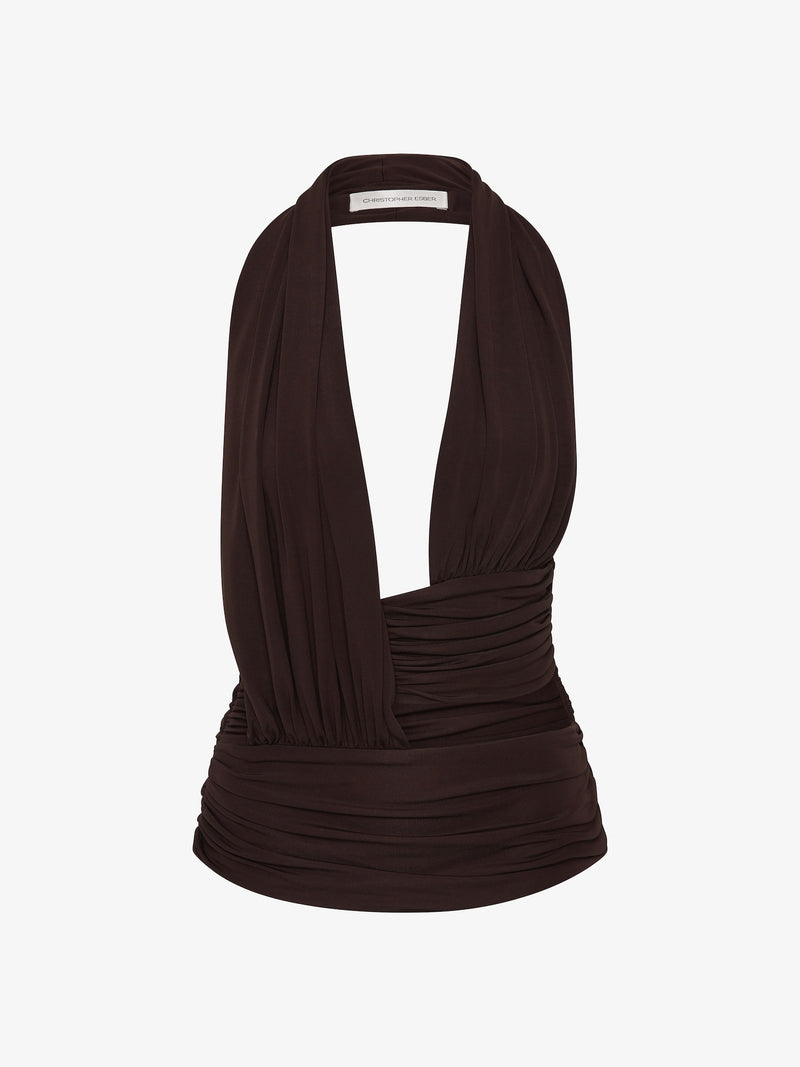 Draped Cummerbund Jersey Top - Image 5