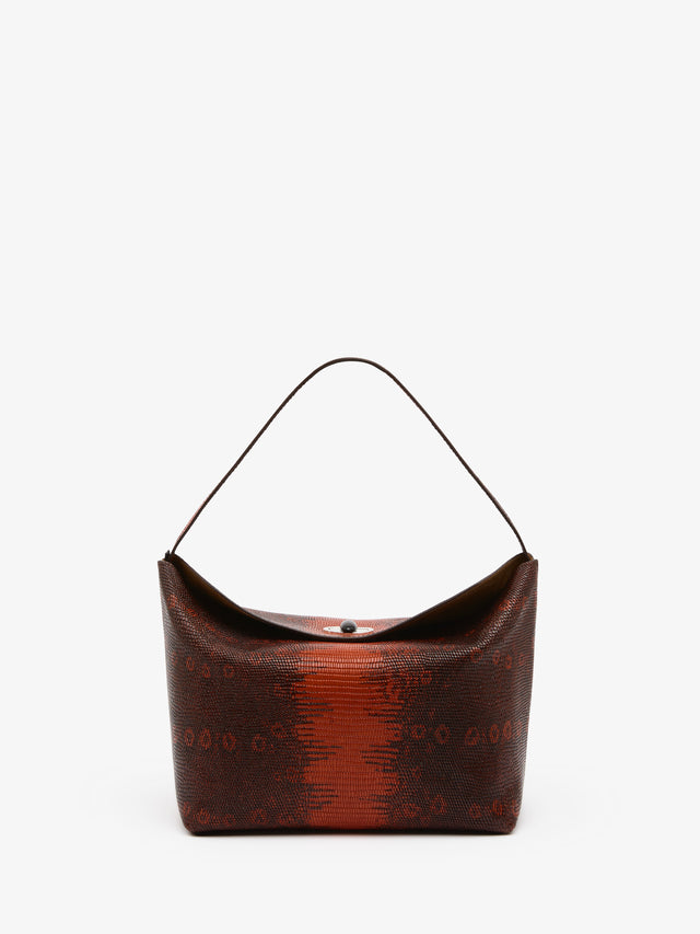 Turnlock Lizard Shoulder Bag